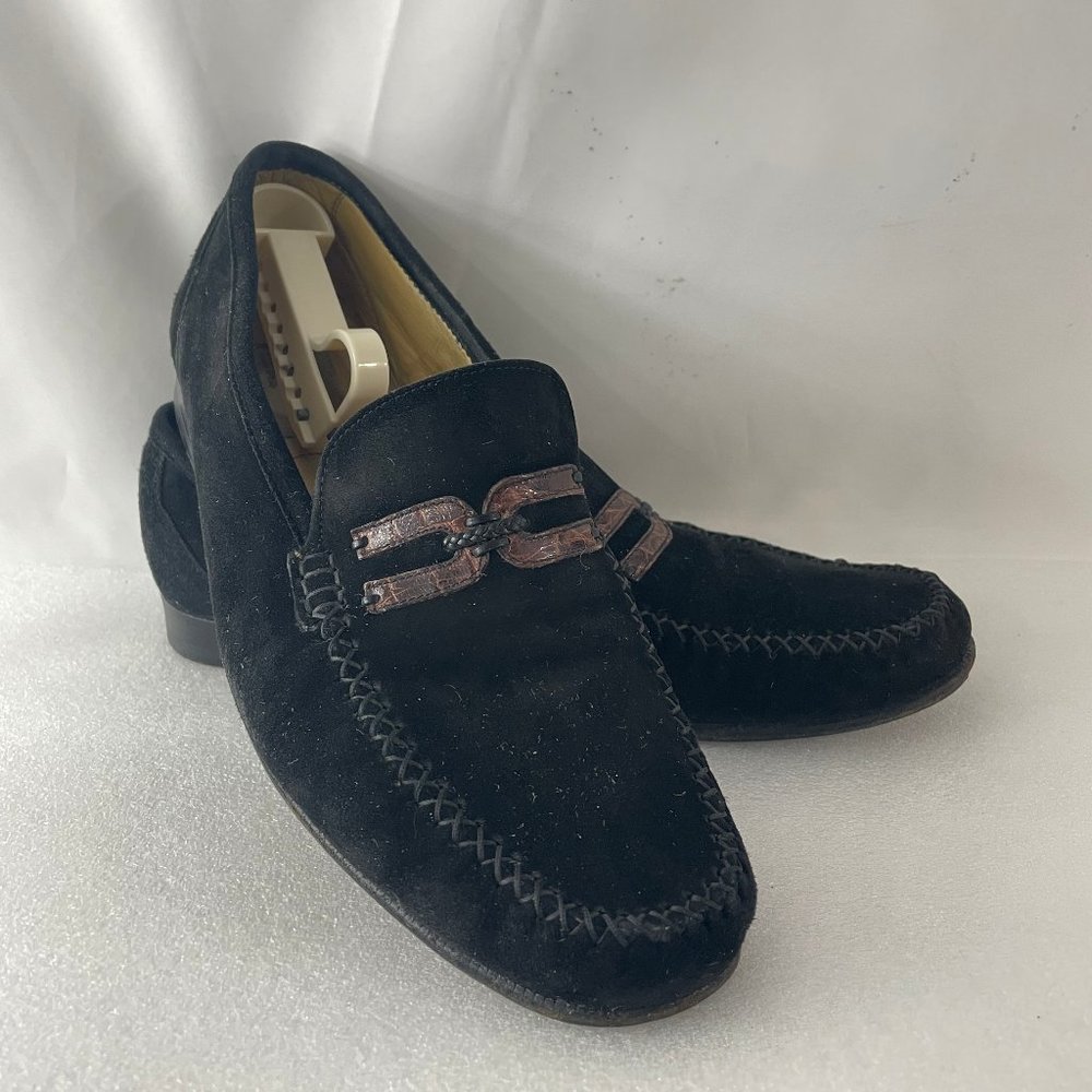 Moreschi Men's 8.5 Black Suede Slip-on Shoes